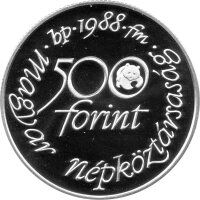 Ungarn 500 Forint 1988 - 25 Jahre WWF "Wiesenweihe" - Silber PP