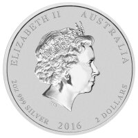 Australien Lunar II 2016 Jahr des Affen 2 oz Silber