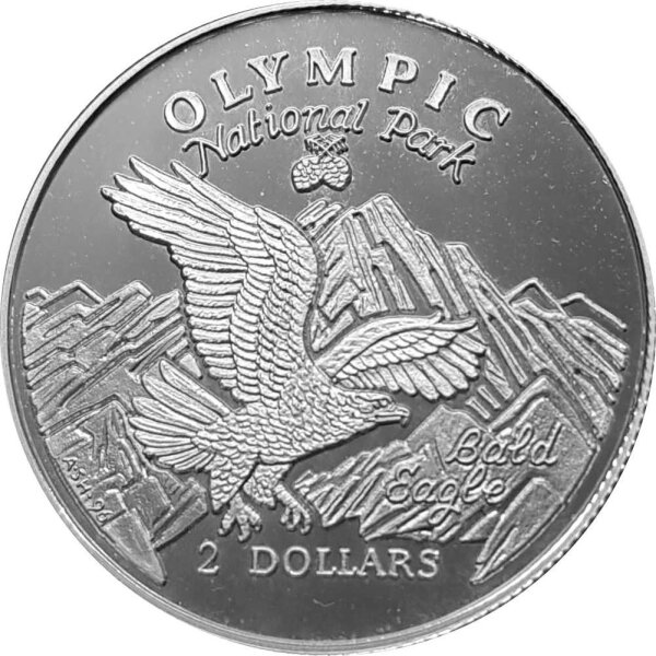 Cook Islands 2 Dollars 1996 Weißkopfseeadler - Silber PP