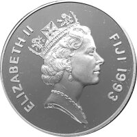 Fiji 5 Dollars 1993 Vogel und Fisch - Silber PP