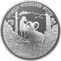 Zypern 1 Lira 1986 - WWF - Zyprische Mufflons - Silber PP