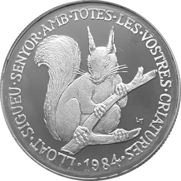 Andorra 20 Diners 1984 - Eichhörnchen - Silber PP