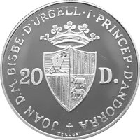 Andorra 20 Diners 1984 - Eichhörnchen - Silber PP