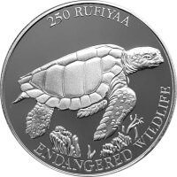 Malediven 250 Rufiyaa 1994 Karettschildkröte - Silber PP