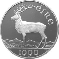 Irland 5 ECU 1990 Hirsch - Silber PP