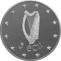 Irland 5 ECU 1990 Hirsch - Silber PP