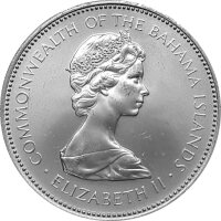 Bahamas 2 Dollars 1972 - Scharlachflamingos - Silber