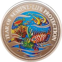 Palau 1 Dollar 1992 Korallenriff Meerjungfrau -...
