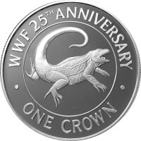 Turks & Caicos 1 Crown 1988 - Felsenleguan - Silber PP
