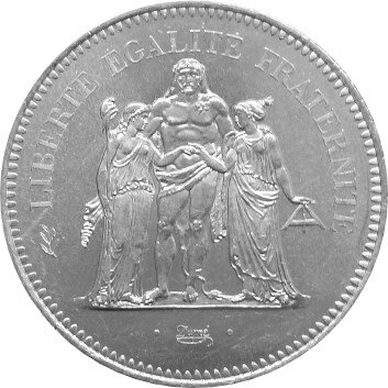Frankreich 50 Franc div. Herkules - Gruppe Silber