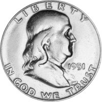 USA 1/2 Dollar 1948 - 1963 B. Franklin Silber