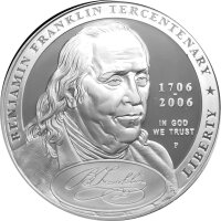 USA 1 Dollar 2006 -P- Benjamin Franklin Silber PP