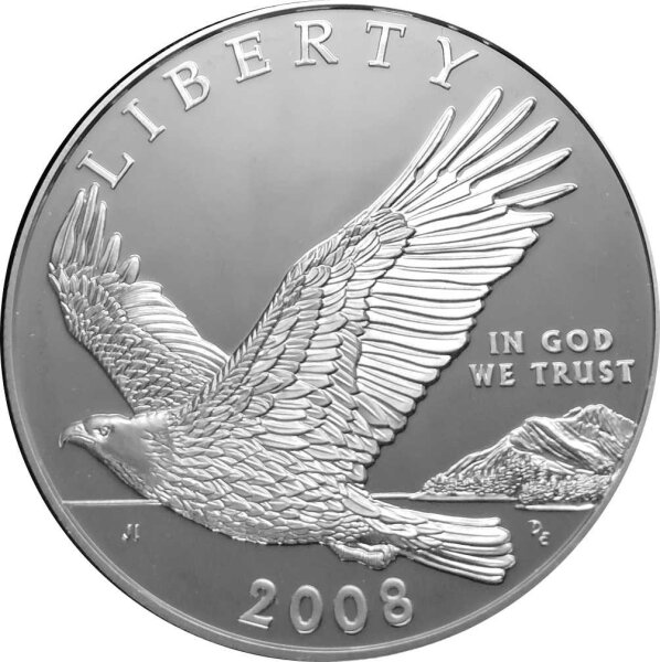 USA 1 Dollar 2008 -P- Amerikanischer Weißkopfseeadler - Silber PP