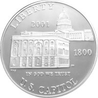USA 1 Dollar 2001 -P- Kapitol Besucherzentrum - Silber PP