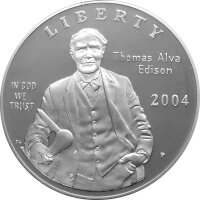 USA 1 Dollar 2004 -P- Thomas Alva Edison Silber PP