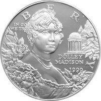 USA 1 Dollar 1999 -P- Dolley Madison - Silber PP