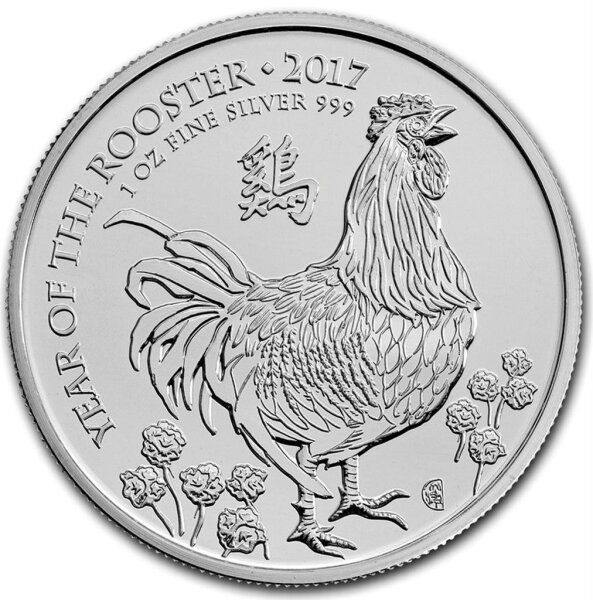 UK Lunar Jahr des Hahns 2017 1 oz Silber