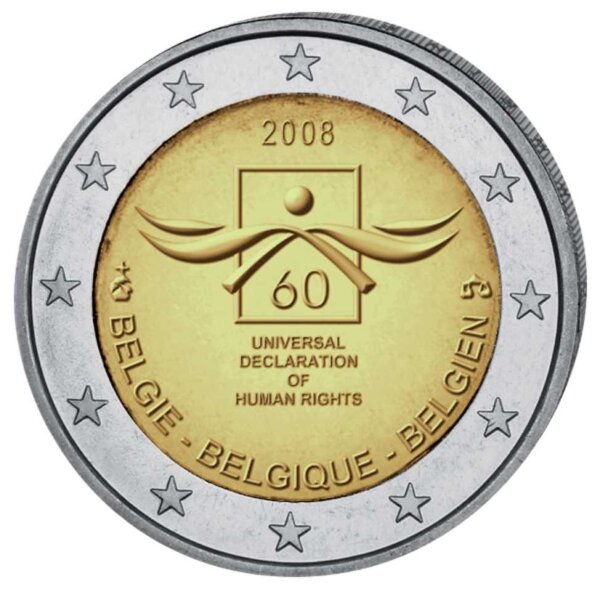 Belgien 2 Euro 2008 "Menschenrechte"