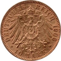 J.251 Preußen 10 Mark 1890-1912 - Kaiser Wilhelm II. - Gold -ss