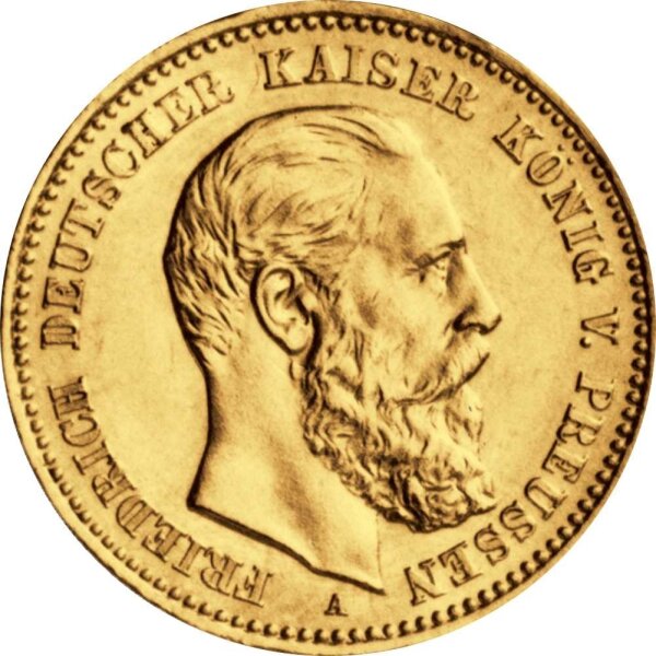 J.247 Preußen 10 Mark 1888 - Kaiser Friedrich III. Gold - Erhaltung: ss