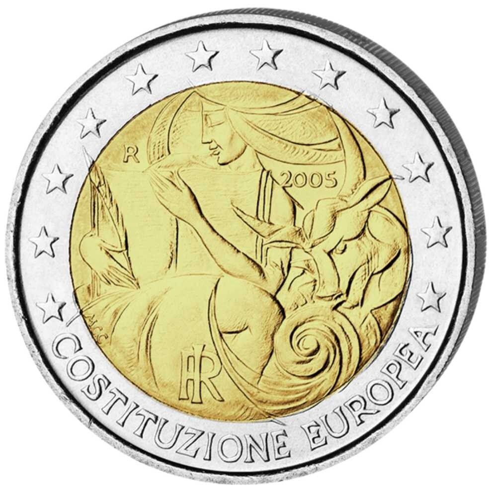 2 Euro Munze Italien 2005 Fehlpragung
