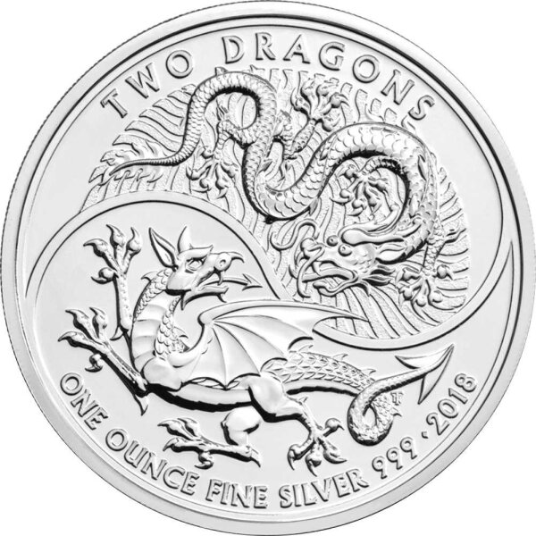 UK Two Dragons 2018 1 oz Silber