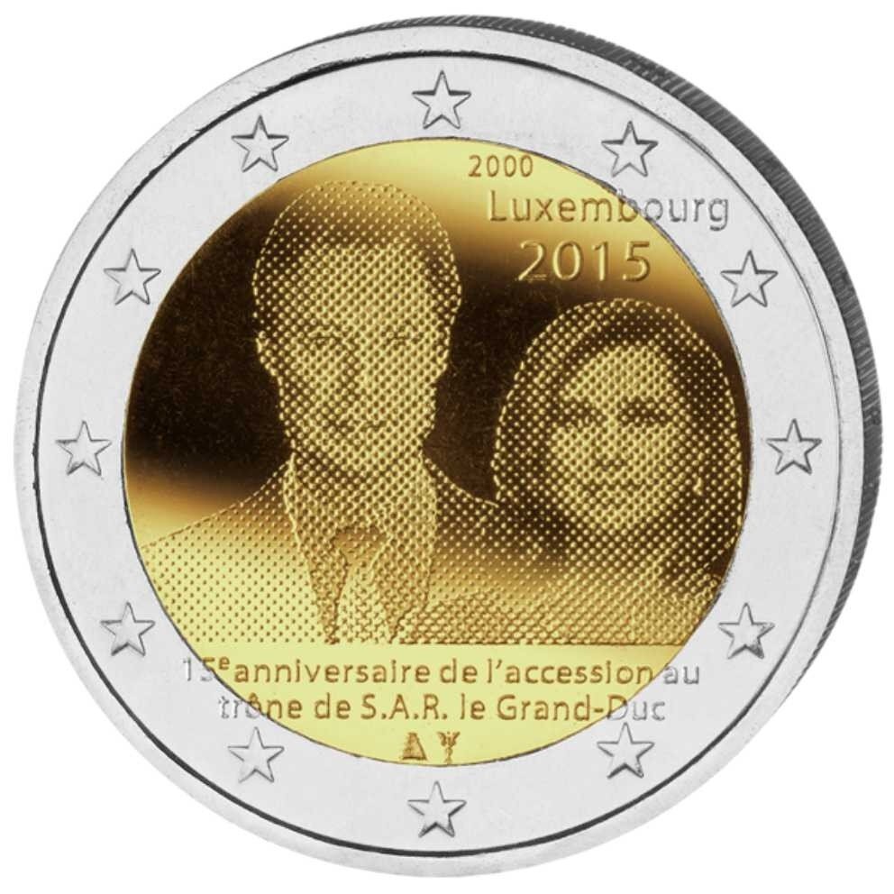 2 Euro Commemorativi Lussemburgo 2015 – Granduca Henri – Moneta UNC Fior Di Conio