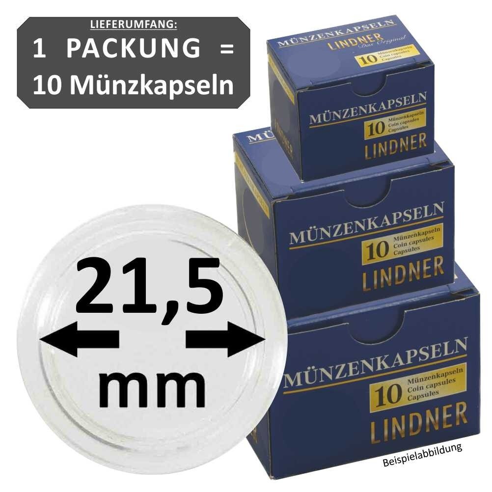 Ø 21,5 mm Münzkapseln Lindner 1 Pack = 10...