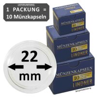Ø 22 mm Münzkapseln Lindner 1 Pack = 10...