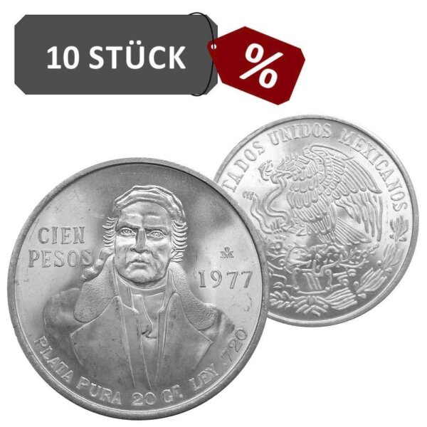 Mexiko 100 Pesos 10 St. Jose M. M. Pavon 1977 - 1979 720/1000 Silber