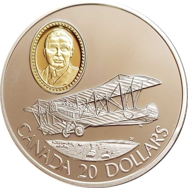 Kanada 20 Dollars Motorflug 1992 De Havilland Gipsy Moth