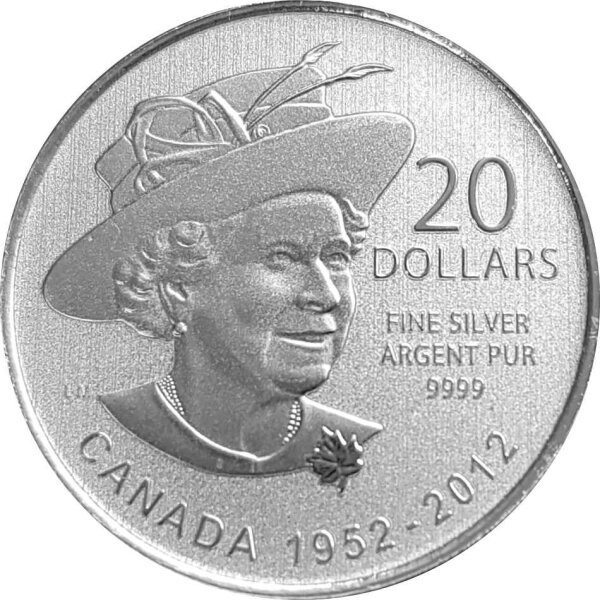 Kanada 20 Dollars 2012 - 60. Thronjubiläum Queen Elisabeth - Silber
