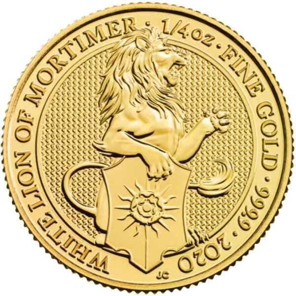 UK The Queen´s Beasts 8. Ausgabe 2020 White Lion 1/4 oz Gold