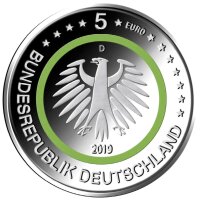 Deutschland 5 Euro 2019 "Gemäßigte Zone" A - Polierte Platte