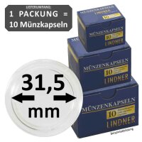 Ø 31,5 mm Münzkapseln Lindner 1 Pack = 10...