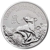 UK Lunar 2020 Jahr der Maus/Ratte 1 oz Silber