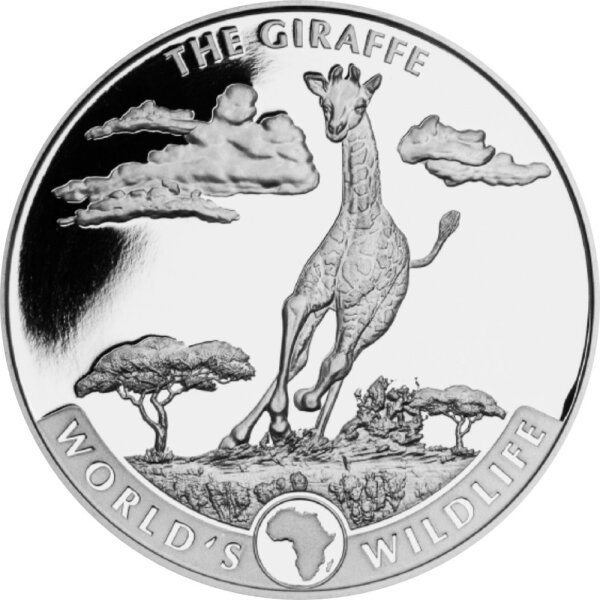 Kongo World´s Wildlife 1. Ausgabe 2019 Giraffe 1 oz Silber