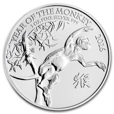UK Lunar 2016 Jahr des Affen 1 oz Silber