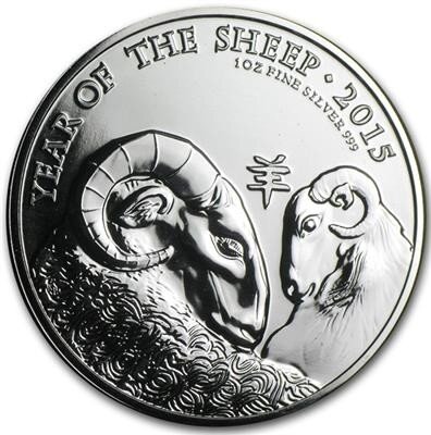 UK Lunar 2015 Jahr des Schafes (Ziege) 1 oz Silber