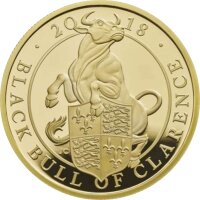 UK The Queen´s Beasts 5. Ausgabe 2018 Black Bull 1 oz Gold PP