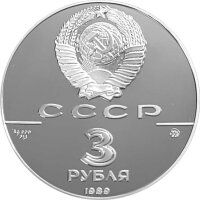 Russland 3 Rubel 1989 Kreml in Moskau - 1 oz Silber PP