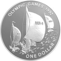 Bermuda 1 Dollar 1992 Segelboote - Silber PP