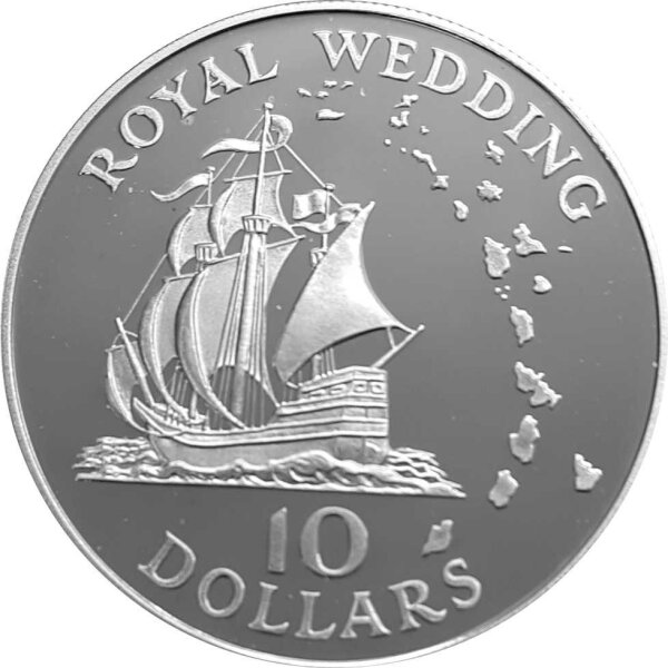 Ostkaribische Staaten 10 Dollars 1981 - Flaggschiff Golden Hind - Silber PP