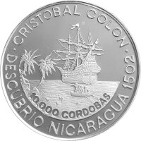 Nicaragua 10.000 Cordobas 1989 Santa Maria - Silber PP