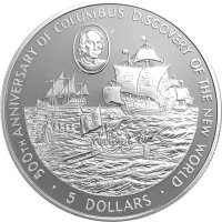 Cayman Inseln 5 Dollars 1988 Santa Maria, Santa Clara und...