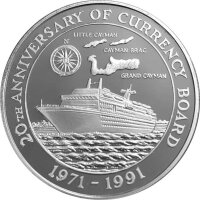 Cayman Inseln 5 Dollars 1991 Kreuzfahrtschiff - Silber PP