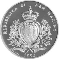 San Marino 500 Lire 1993 Zwei Iltisse - Silber PP
