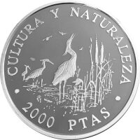 Spanien 2000 Pesetas 1994 Seidenreiher - Silber PP
