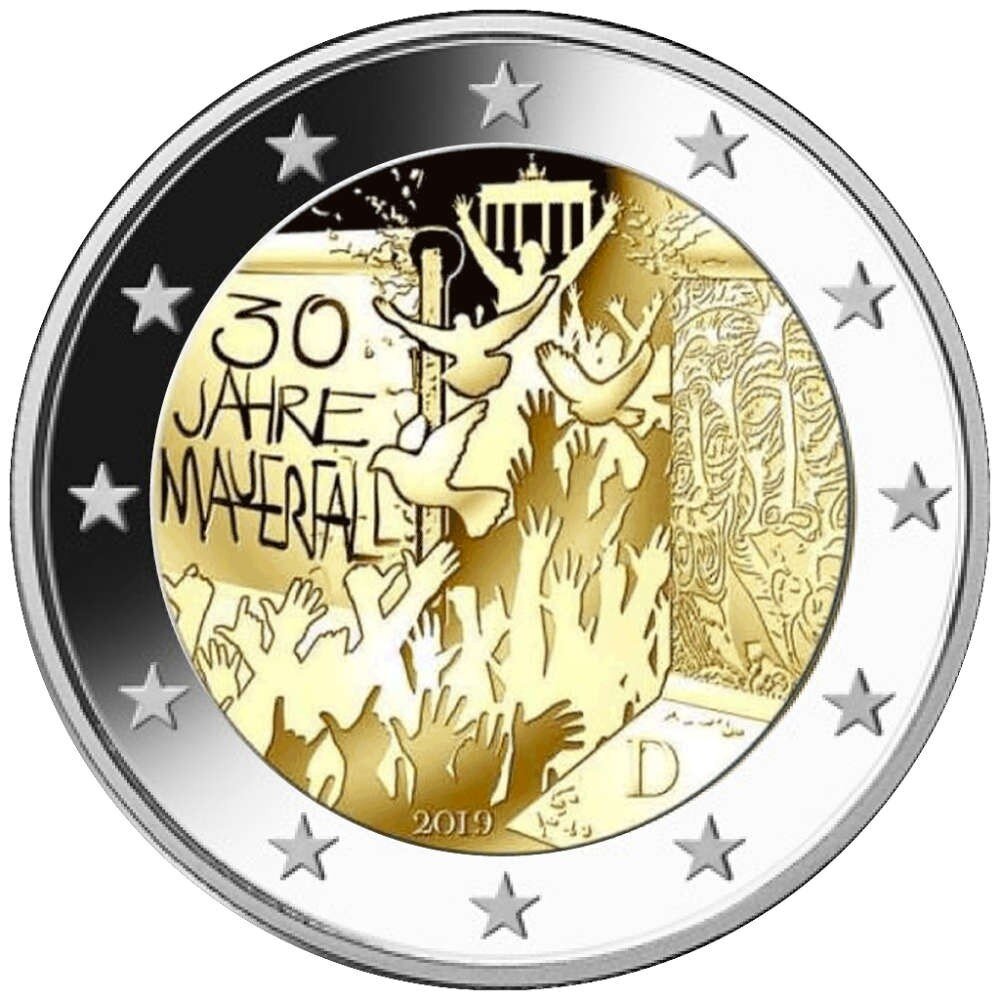 2 Euro Münze 30 Jahre Mauerfall J Wert Deutschland 2 Euro 2019 "30 Jahre Mauerfall" J, 3,95