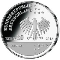 Deutschland 5 x 20 Euro 2016 Sammlermünzenset PP